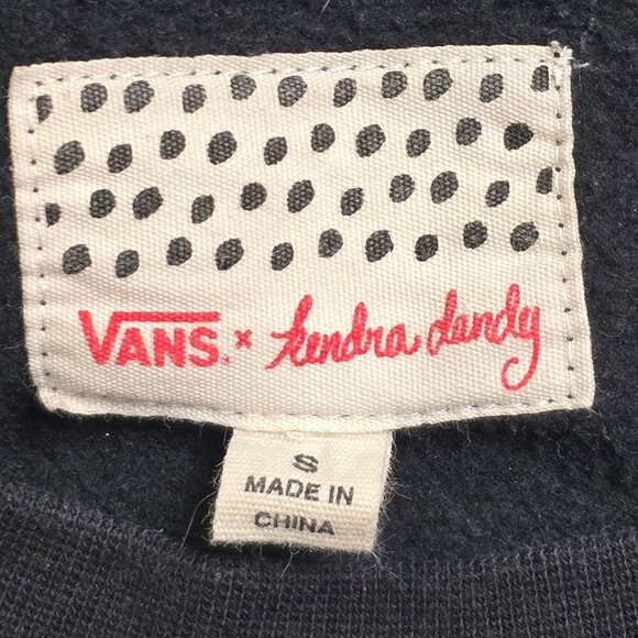 Vans X Kendra Dandy Womens Black Sweatshirt With Egg Face Graphic - Picture 4 of 8